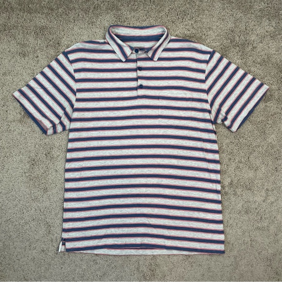 Patagonia Worn Wear Men's Squeaky Clean Rugby Small Striped Peak Pink Polo Shirt - Picture 16 of 16